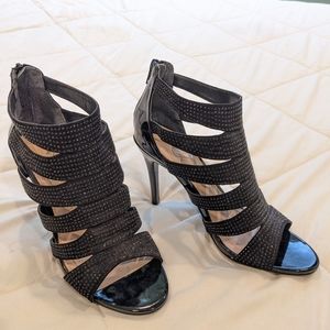 Nina black rhinestone heels 3.5"